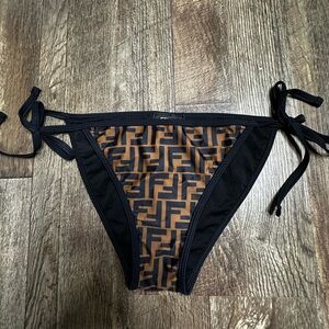 Fendi Black and Brown Bikini with Signature FF Design